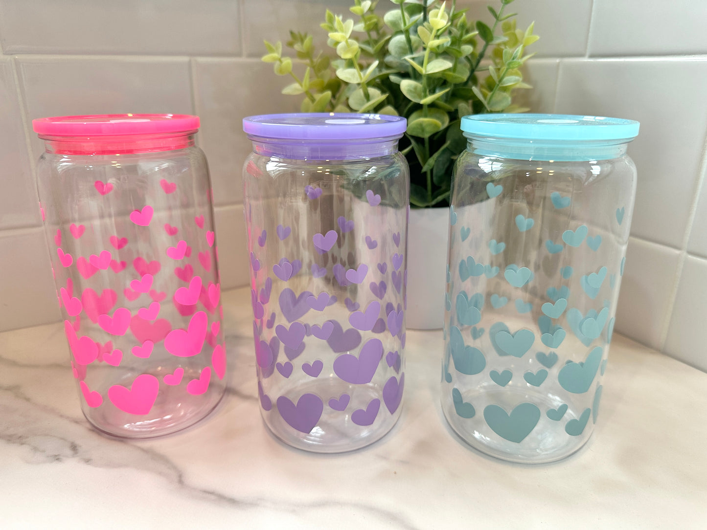 Plastic Cup with Lid and Straw