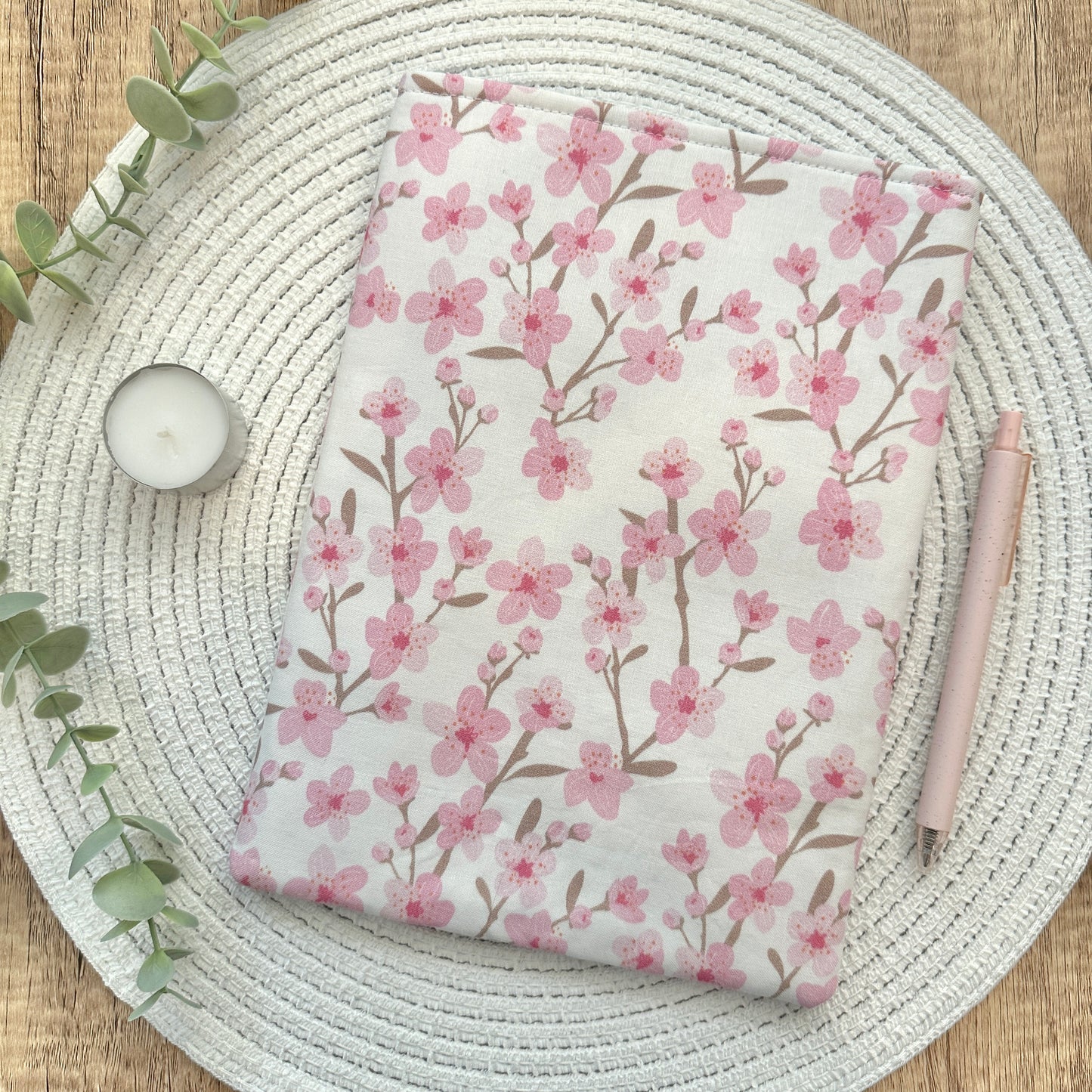 cherry blossom book sleeve for reader