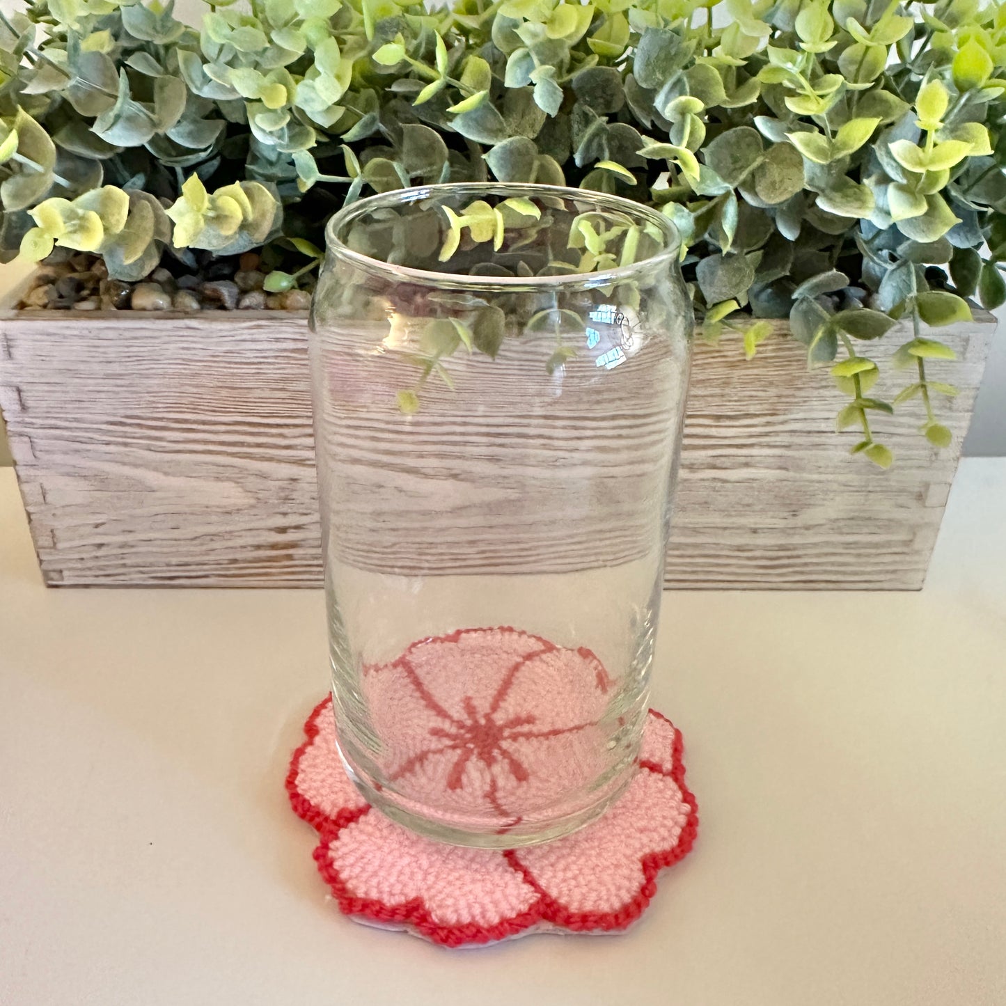 cherry blossom mug rug handmade