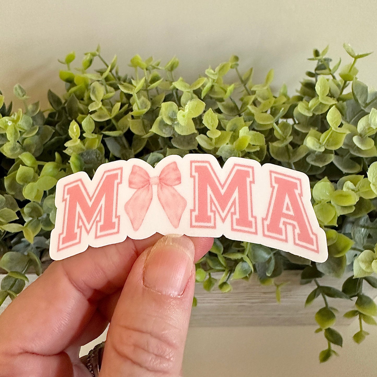 mama with bow sticker