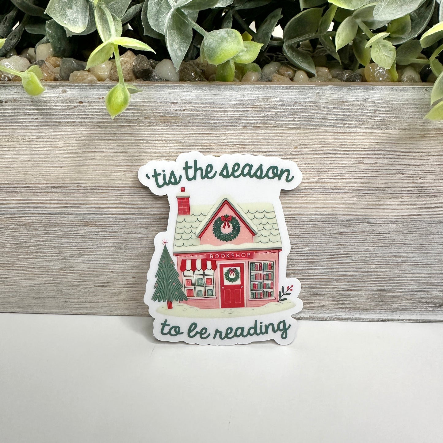 bookish Christmas sticker