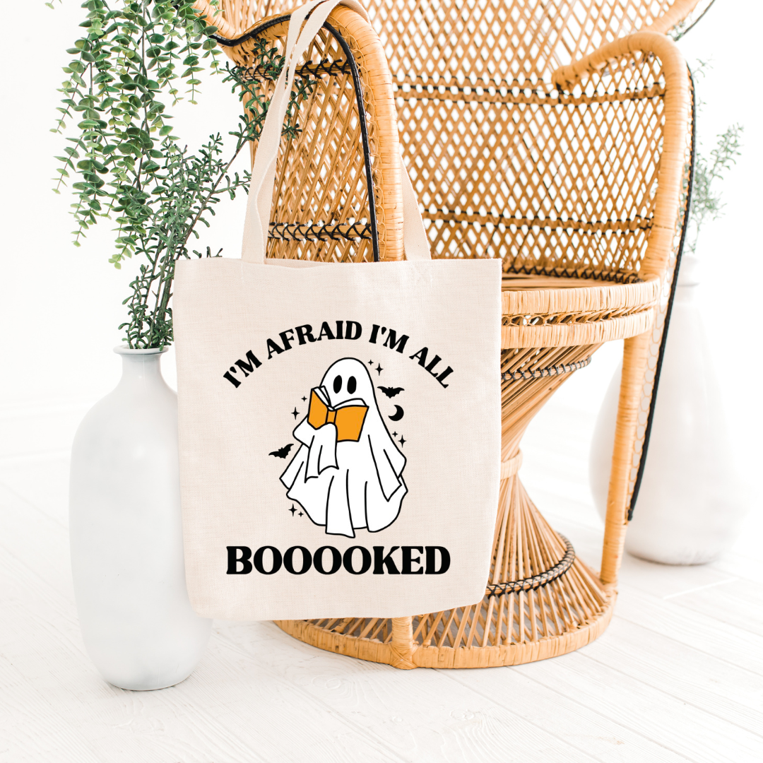 ghost reading tote bag