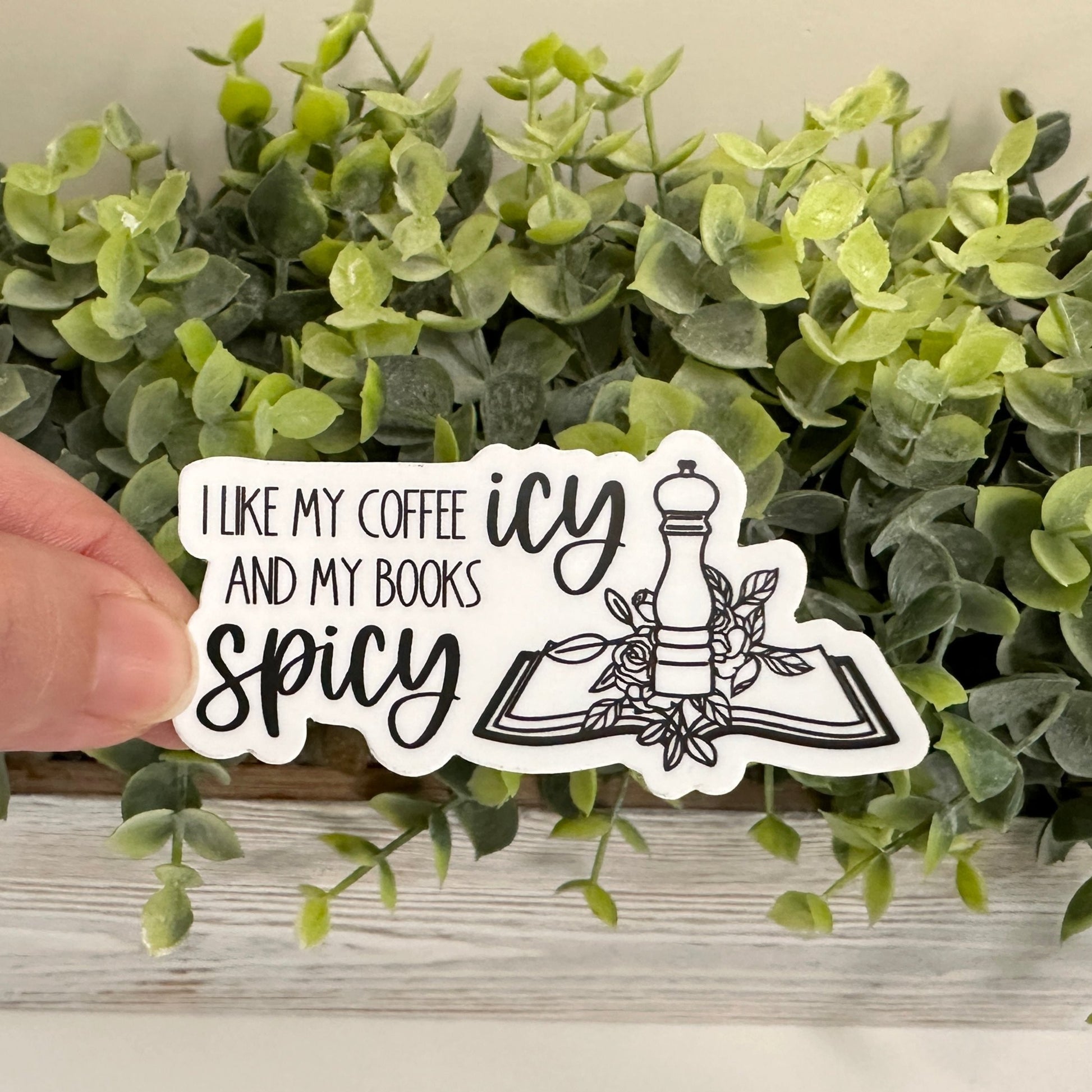 coffee icy books spicy sticker