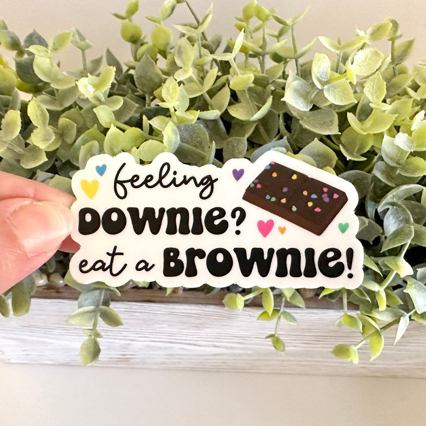 feeling downie eat a brownie sticker