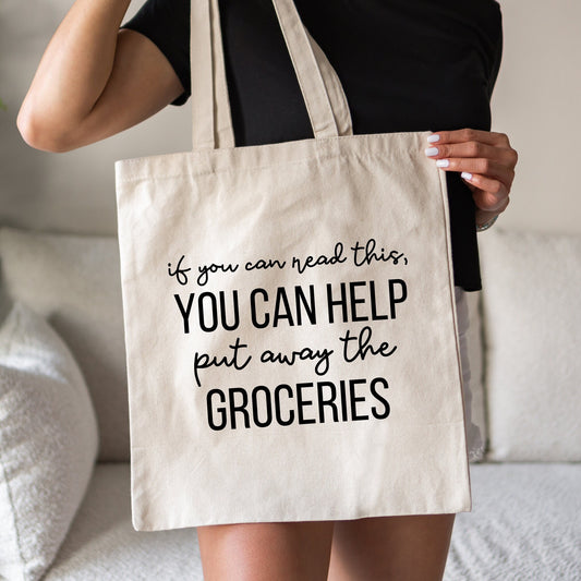 help with the groceries tote bag