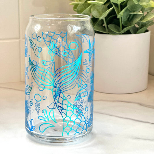 mermaid iced coffee cup