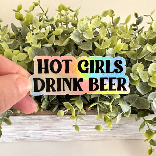 hot girls drink beer sticker