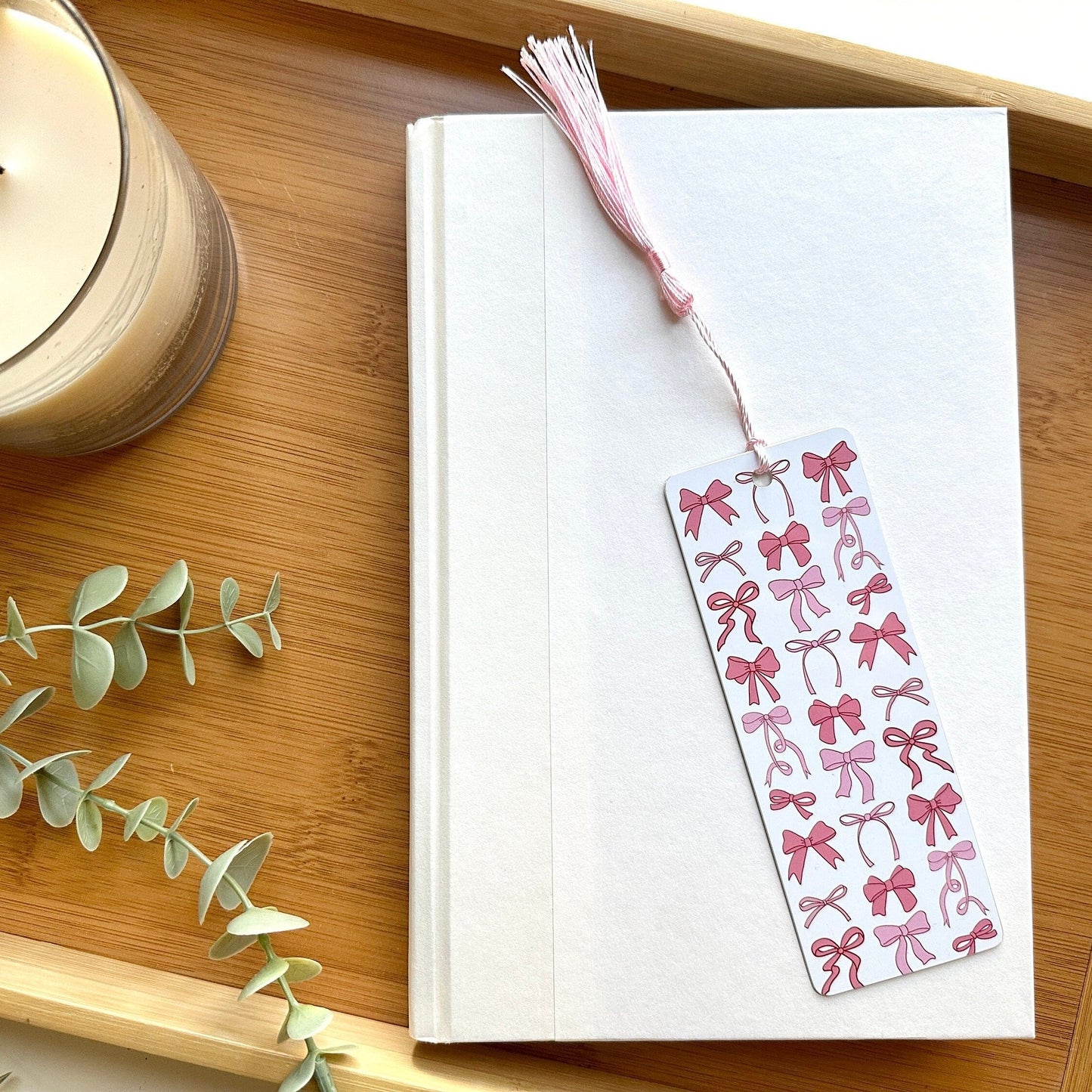 pink bow bookmark