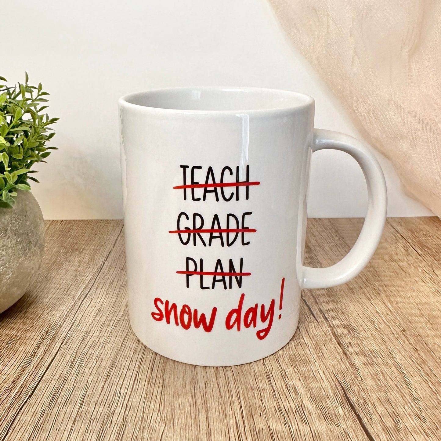 teacher snow day mug