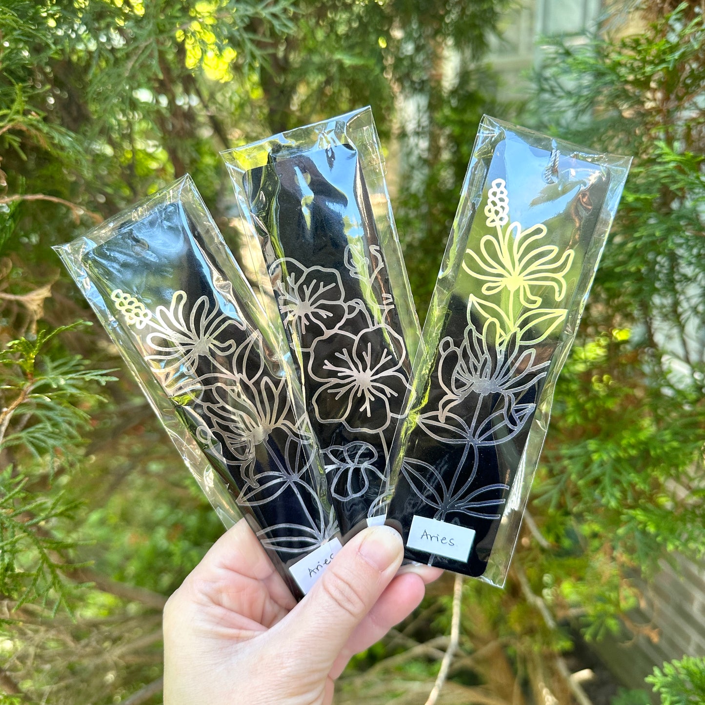 zodiac flower bookmark